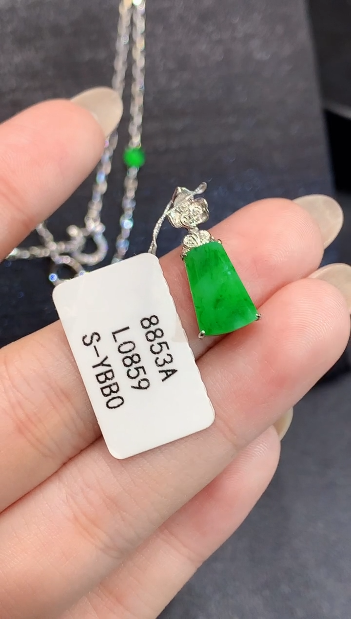 吊坠(不含链)18K金镶嵌翡翠L多样性发其一