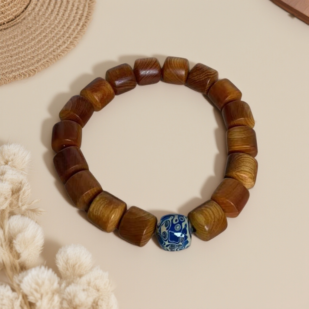 太行崖柏带大漆珠单圈手串744{全新带礼袋发货}