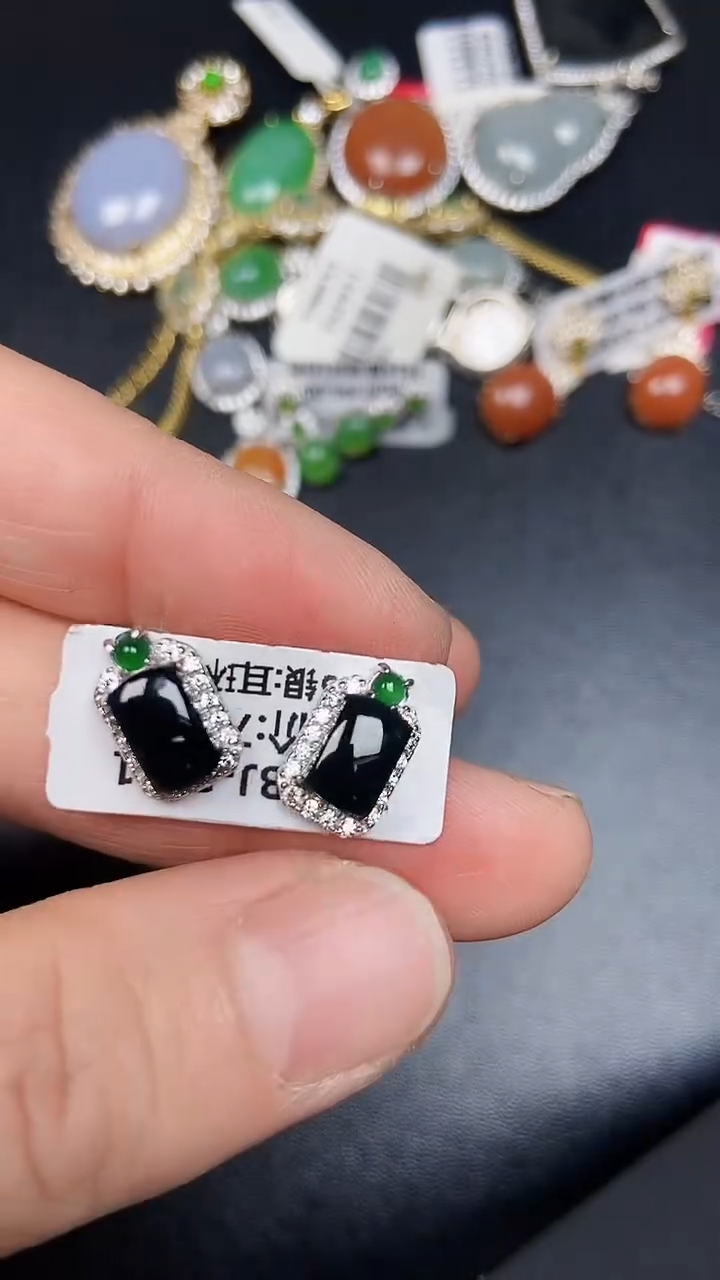 银S925镶嵌戒指翡翠6700