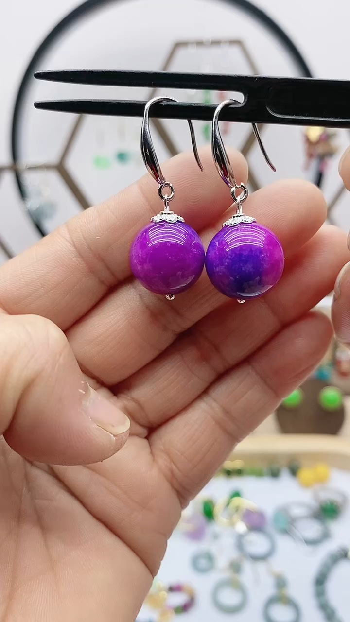 未镶嵌苏纪石（舒俱来）耳饰786