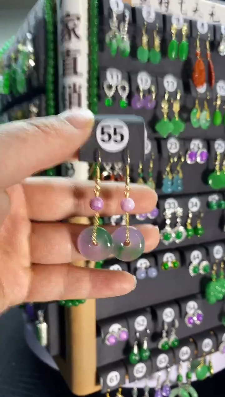 【闪购商品】翡翠耳饰银S925镶嵌55....