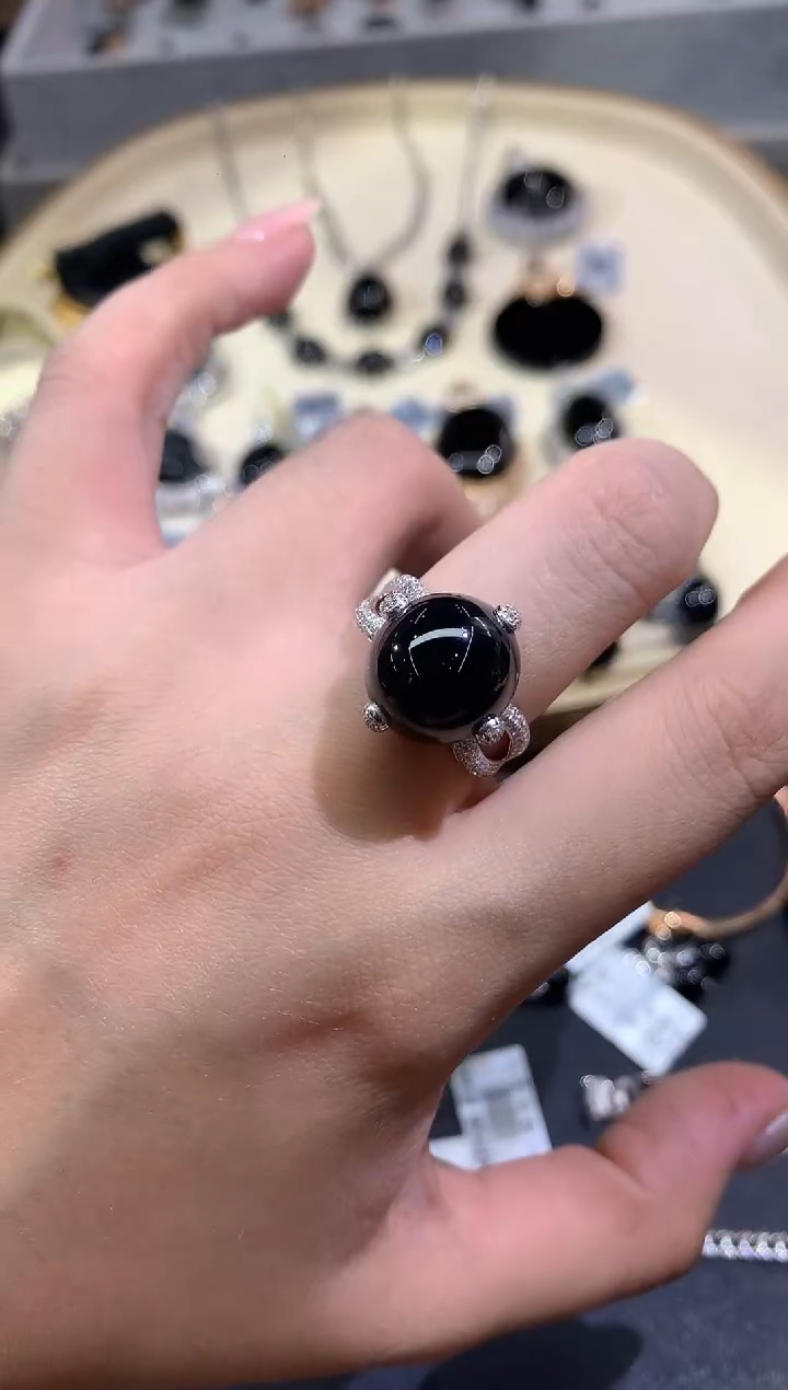 18K金镶嵌戒指翡翠A458|16800