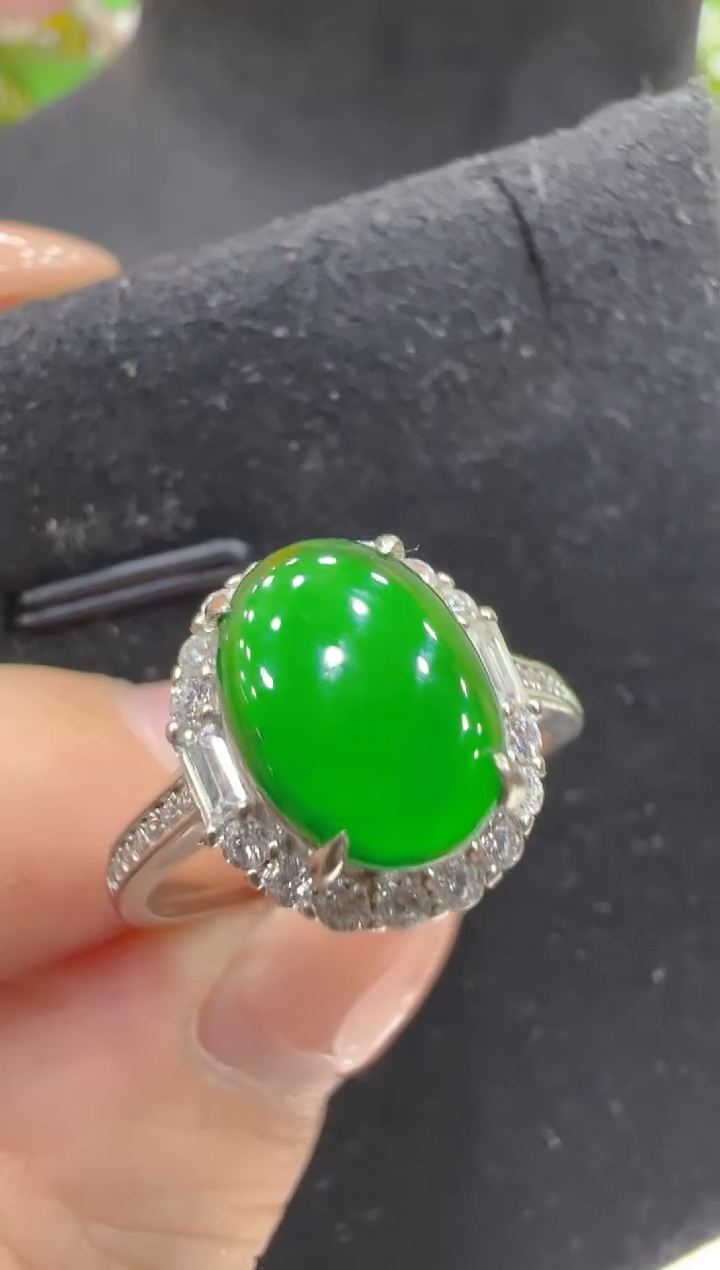 银S925镶嵌戒指翡翠多样性团购发一件