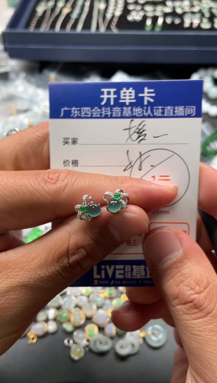 颈饰未镶嵌翡翠媛耳钉