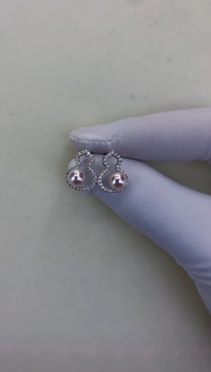 银S925镶嵌DA海水珍珠 GD155 耳钉 6