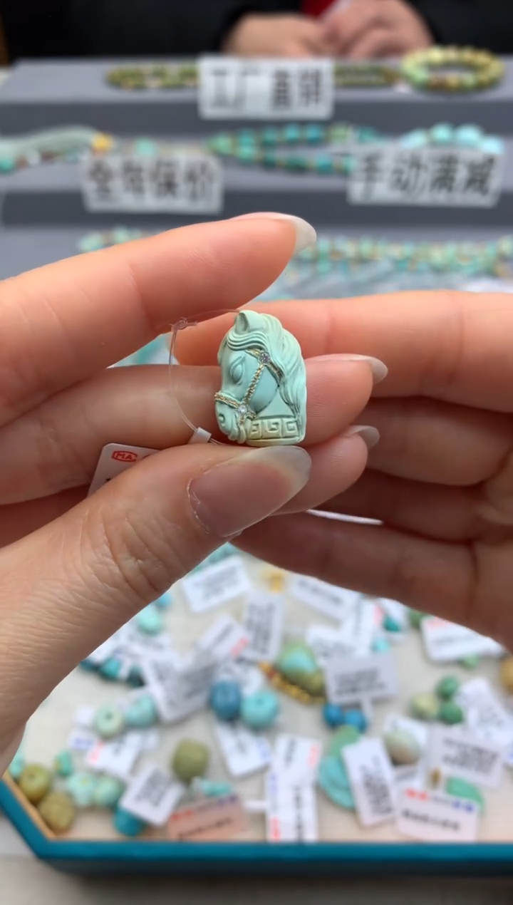 未镶嵌绿松石精工雕刻茜.D11