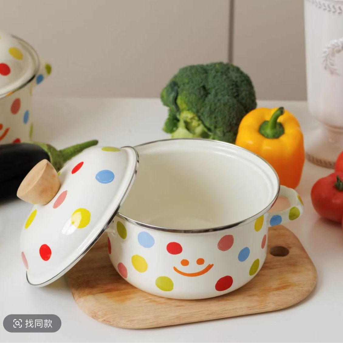【设计师款】就200单！20CM  3L 彩色波点 双耳锅小汤锅 小炖锅