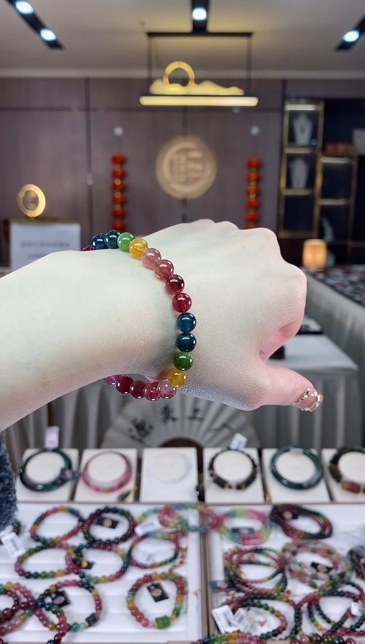 【闪购商品】碧玺单圈手串7mm+未镶嵌一物一证dan