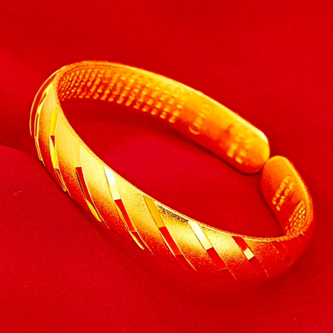 铜合金手镯 铜合金手镯 经文古法流星雨复古开口传承手镯