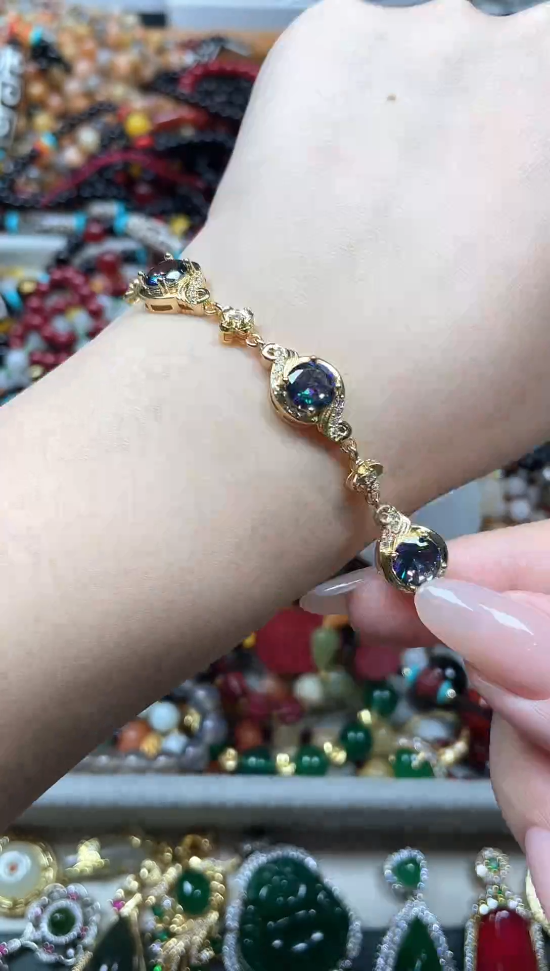 合金天然锆石手链多样性发货拍一发一