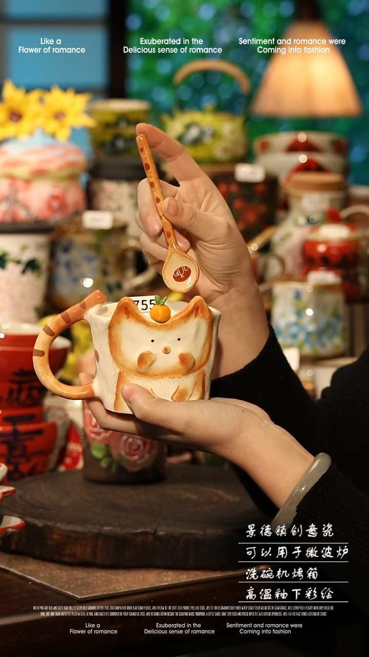 陶瓷景德镇高温釉下彩手工手绘款式@A0755@