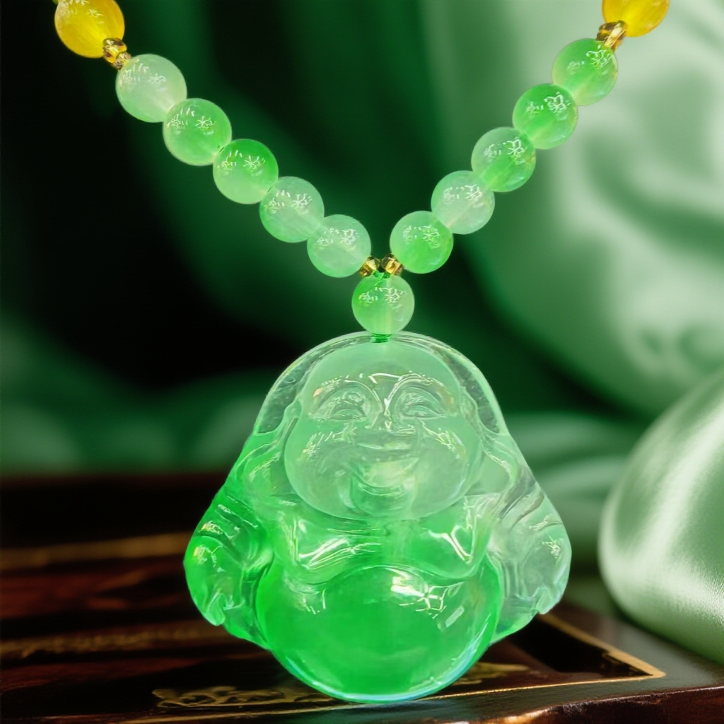  【梦梦专属】DH625165（礼盒）高端绿佛公珐琅吊坠