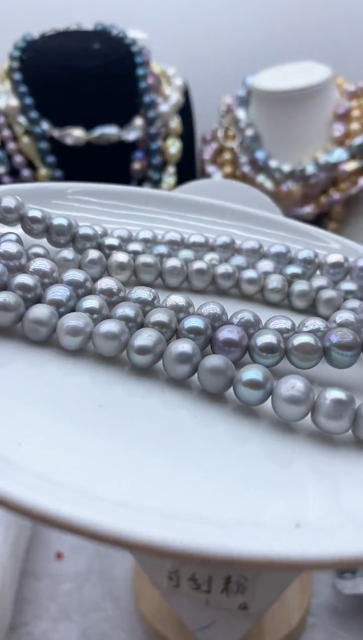 【闪购商品】淡水珍珠颈饰钛钢34