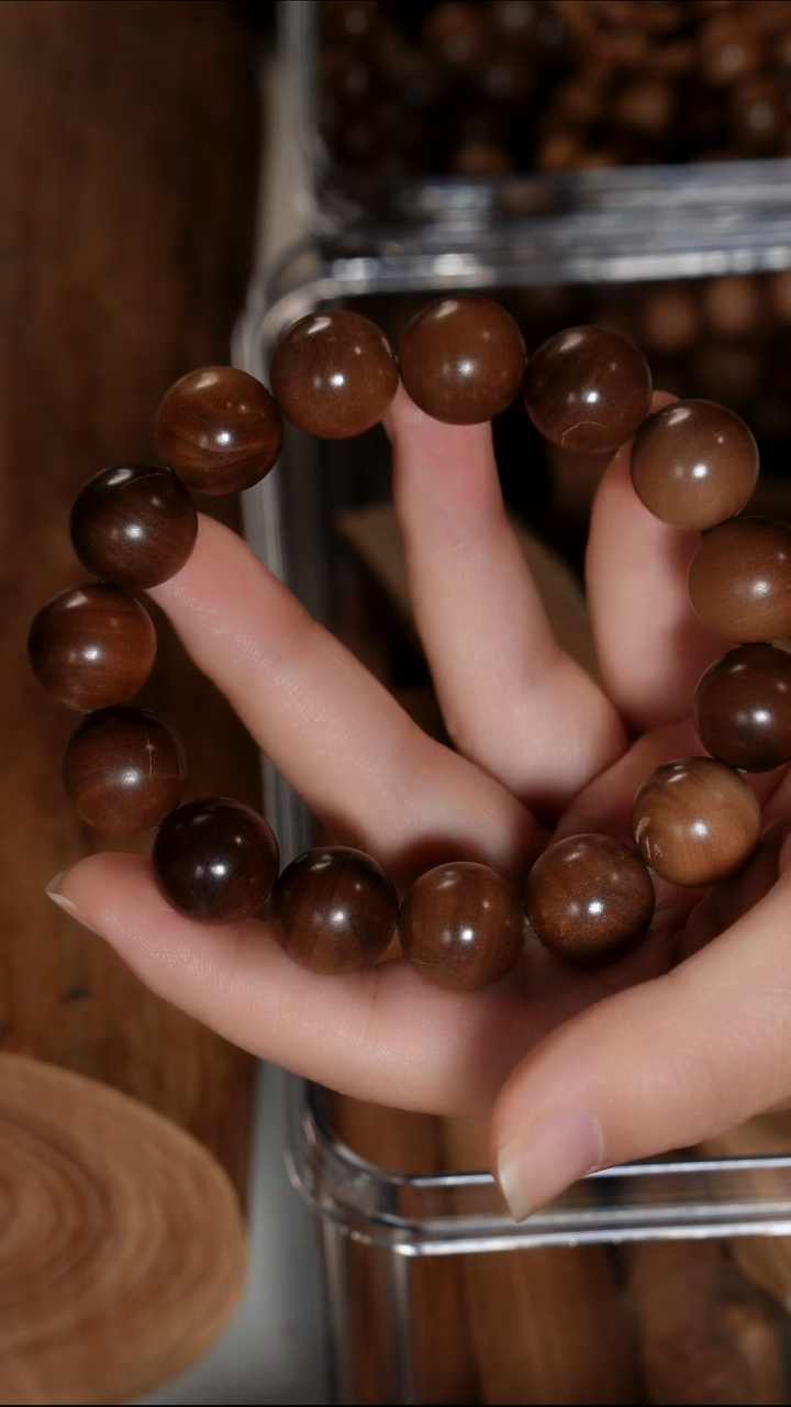 檀香木手串/手链老山檀香老料微瑕1.5单圈