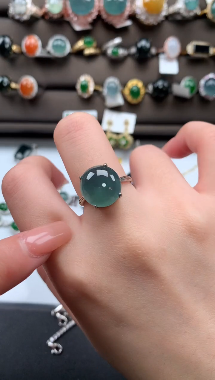 【闪购商品】翡翠戒指银S925镶嵌643253