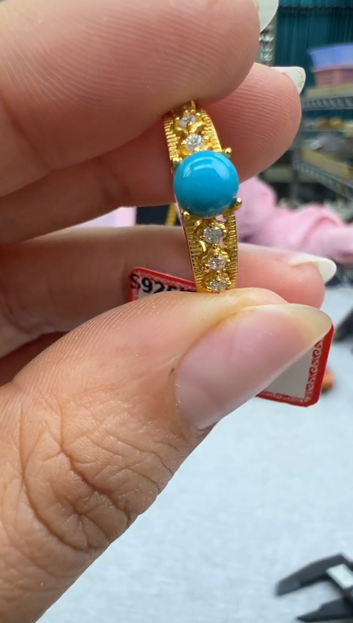 绿松石未镶嵌戒指147秒拍号假一罚十