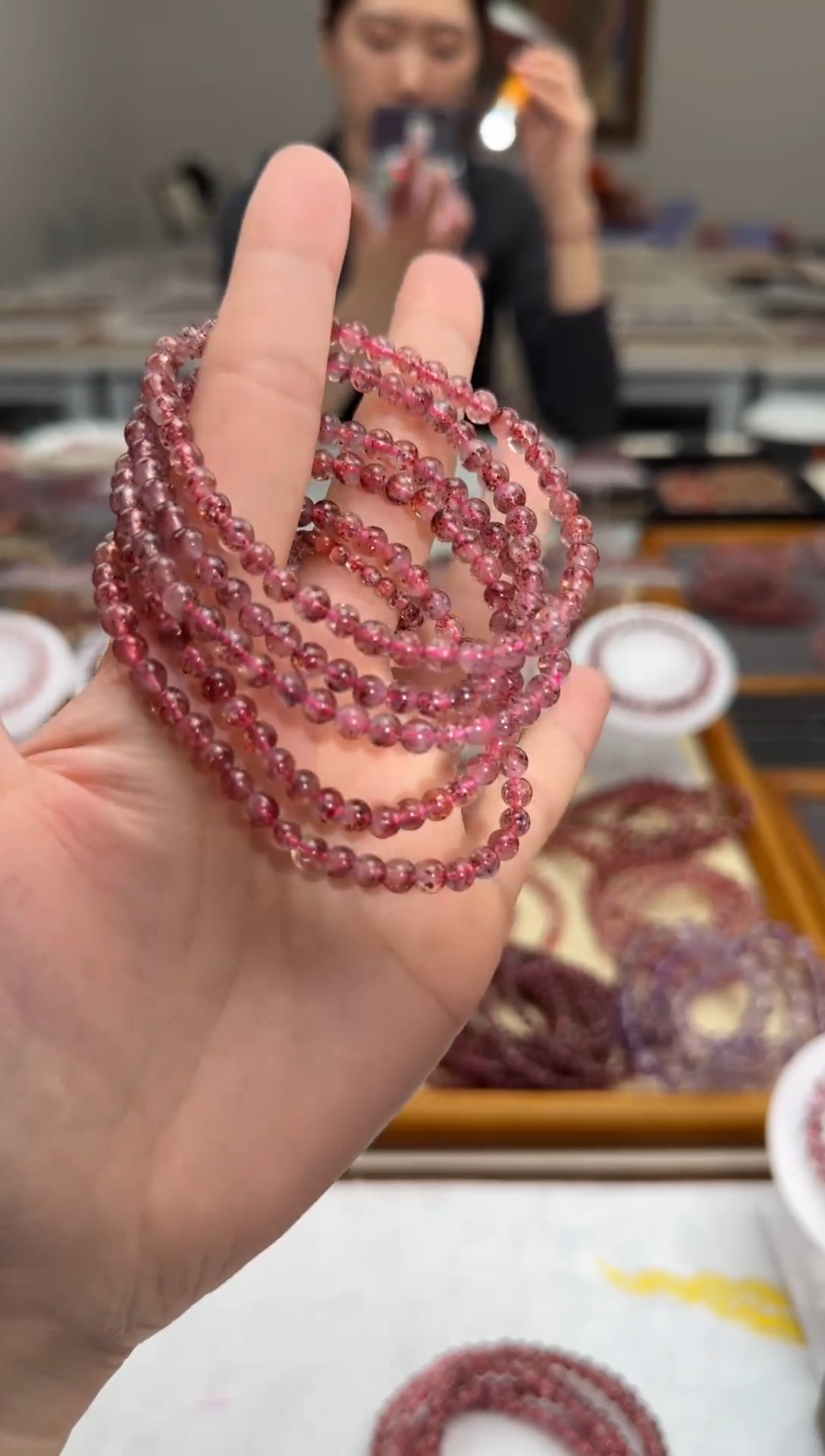 未镶嵌手串水晶彼岸花金草莓 多样性发一