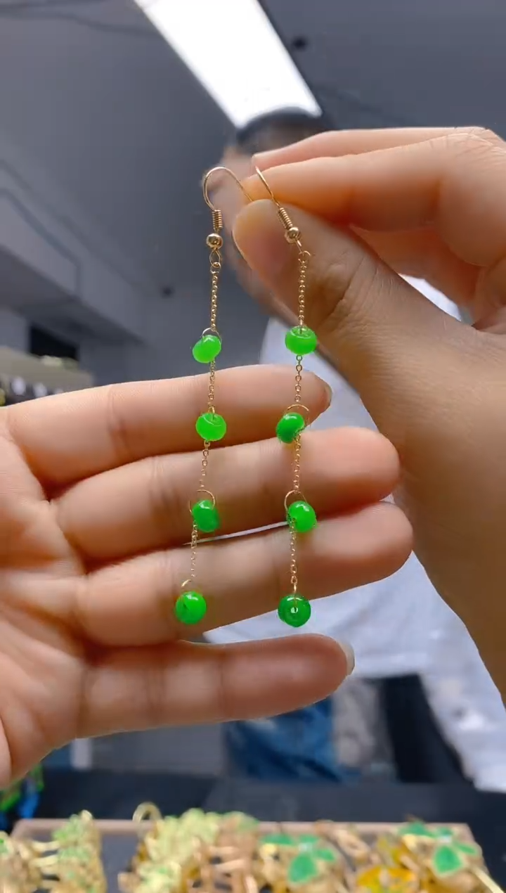 【闪购商品】翡翠耳饰合金052翡翠耳钩