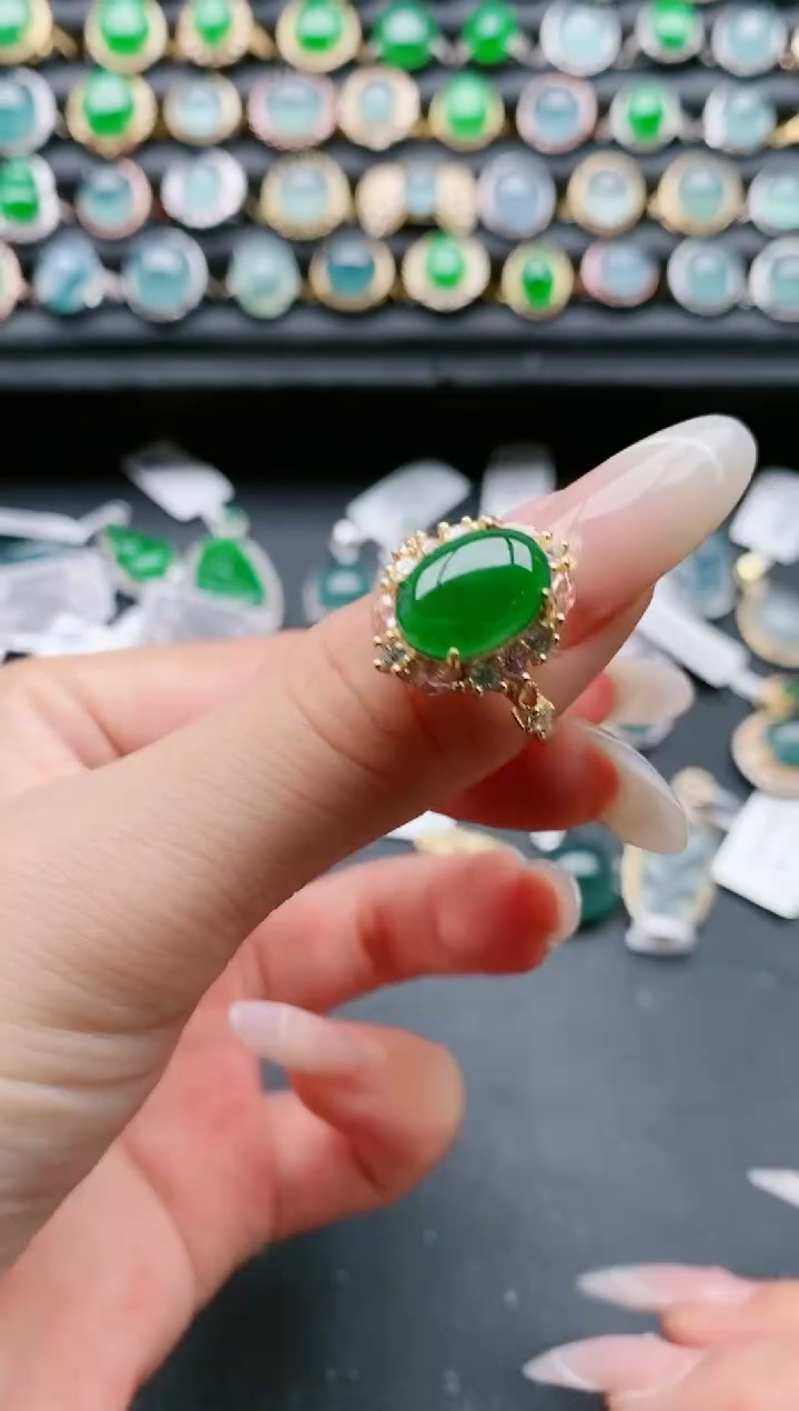【闪购商品】翡翠戒指银S925镶嵌111111