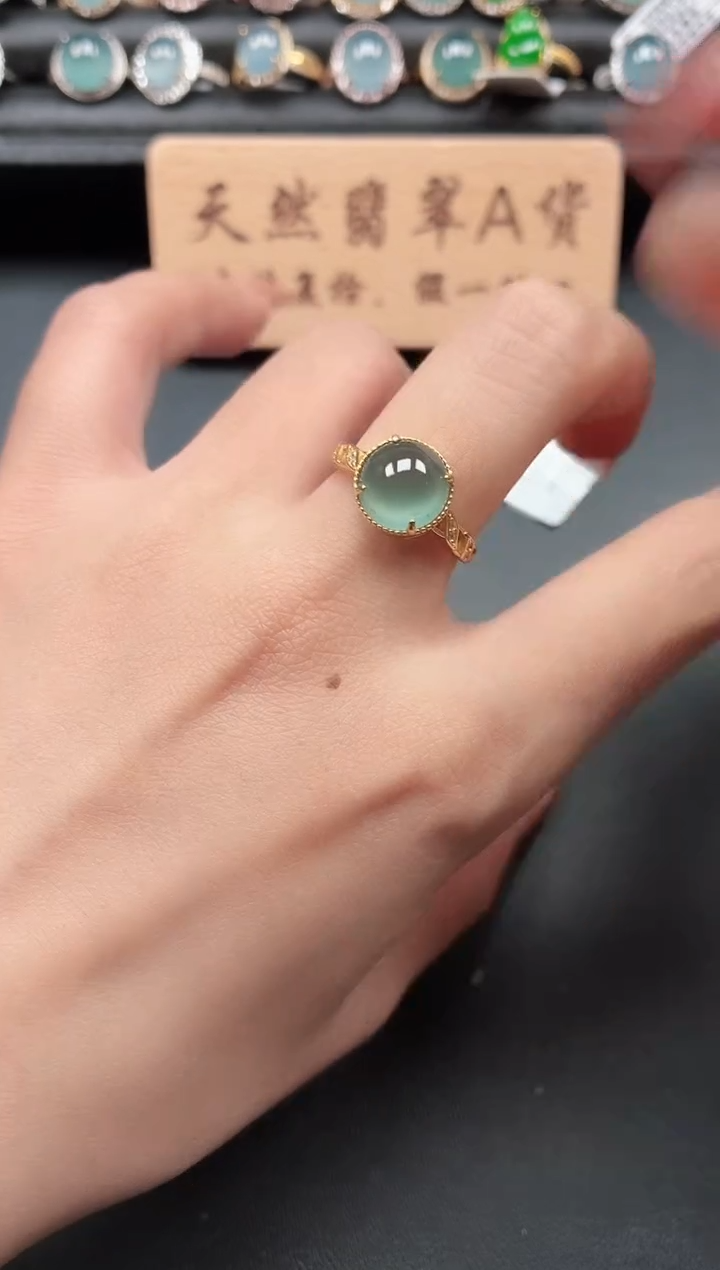 银S925镶嵌戒指翡翠111