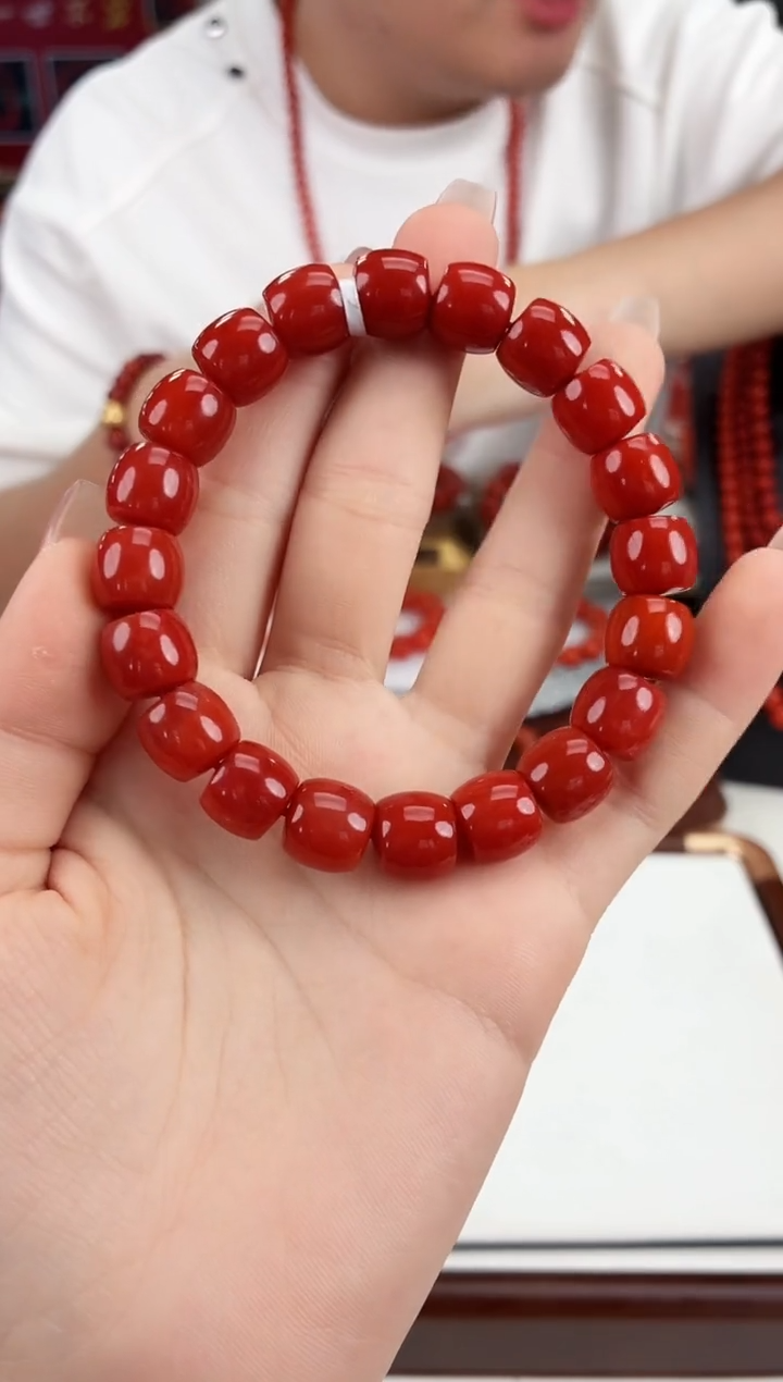 南红玛瑙瓦西直切手串11+未镶嵌一个/条