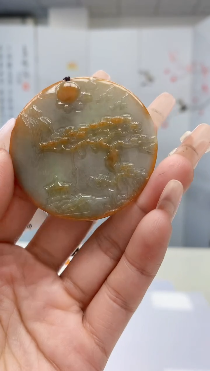 【闪购商品】定制翡翠未镶嵌1502lr-毛货挂件26