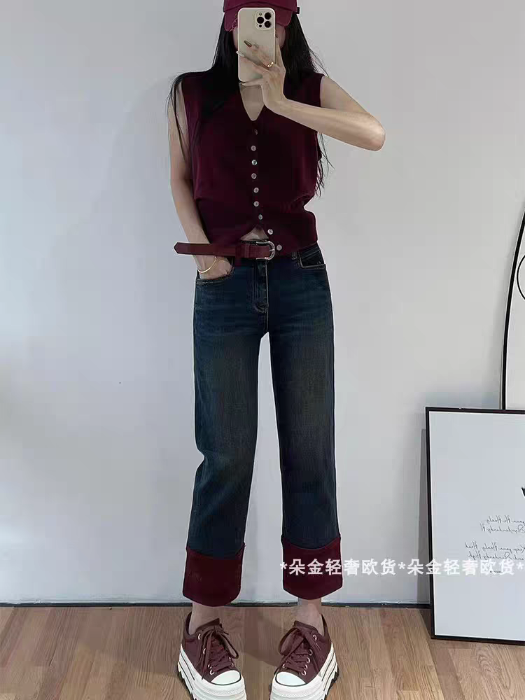 【黎诗梵】65185款时尚冬季新款加厚加厚直筒烟管女神裤约88