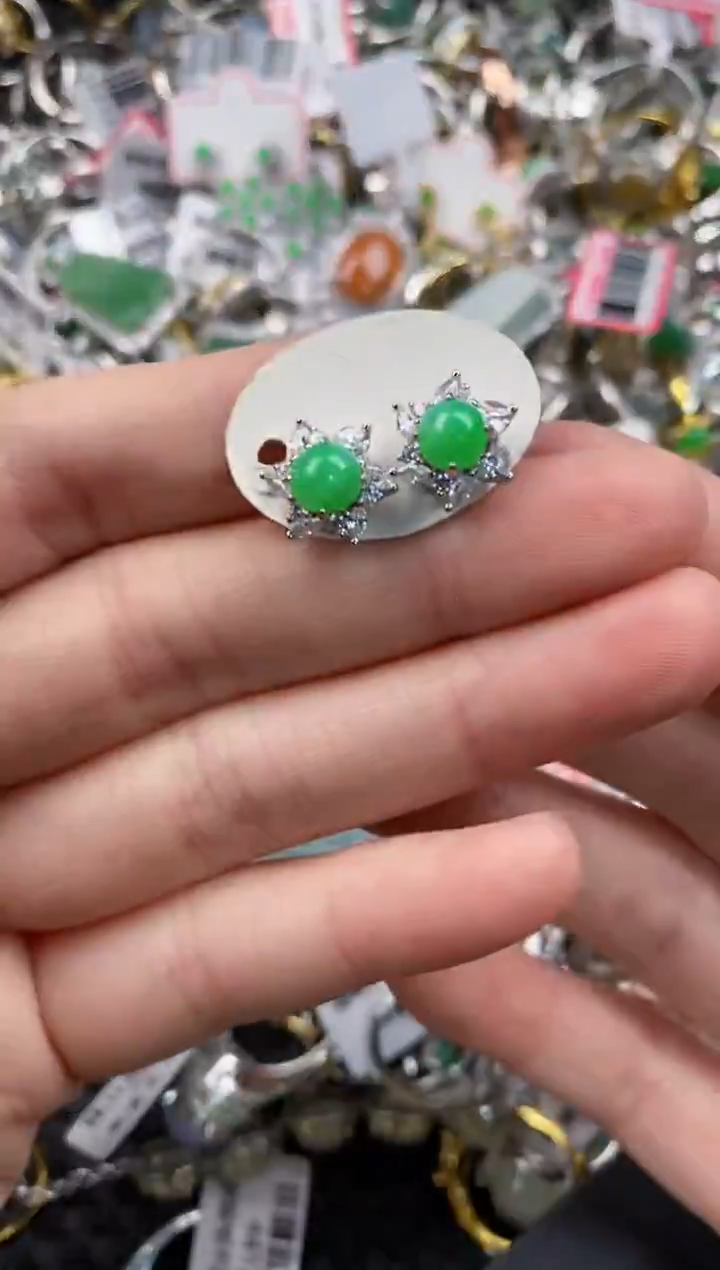 银S925镶嵌戒指翡翠555                   8