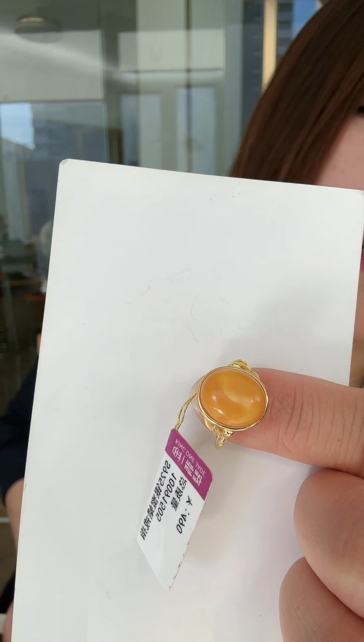 【闪购商品】蜜蜡裸石银S925镶嵌戒指