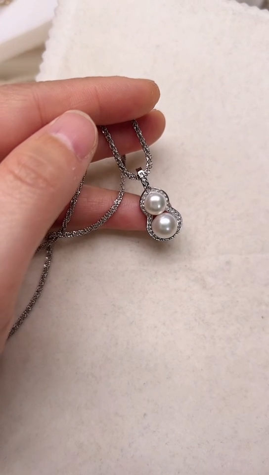 【闪购商品】淡水珍珠颈饰合金双珠葫芦