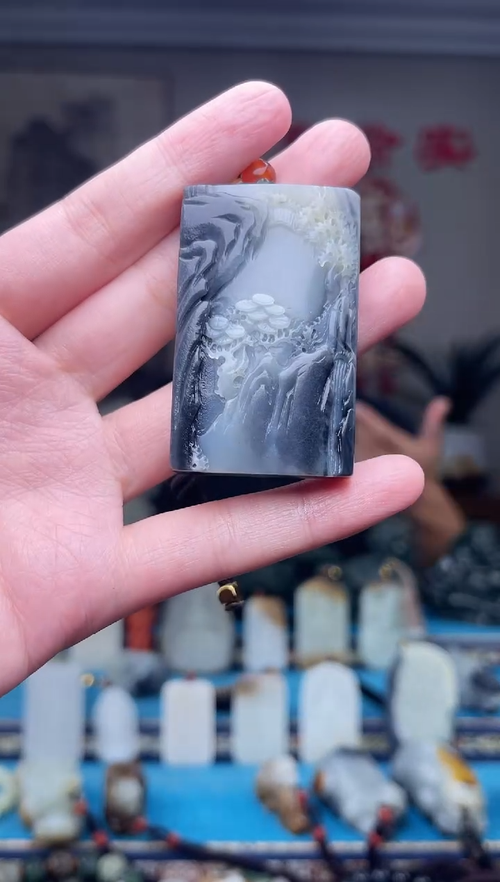 和田玉未镶嵌挂件1