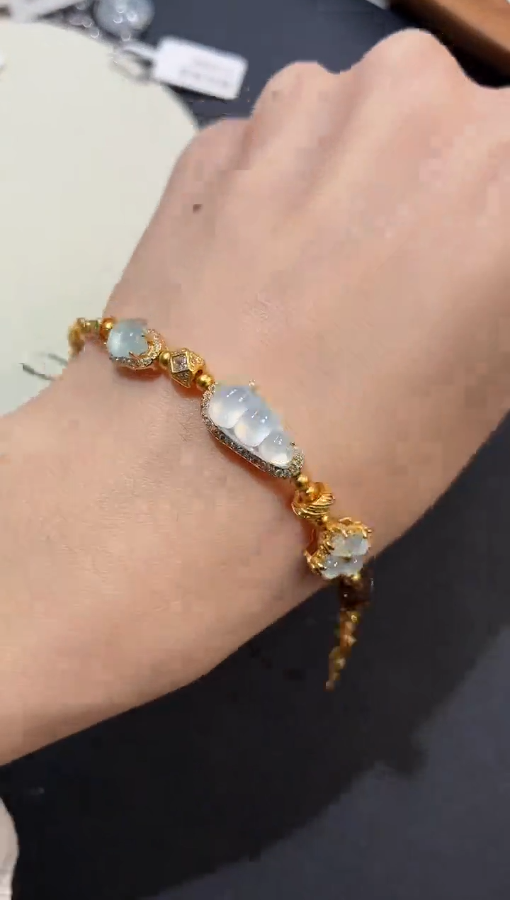 银S925镶嵌手链翡翠手链