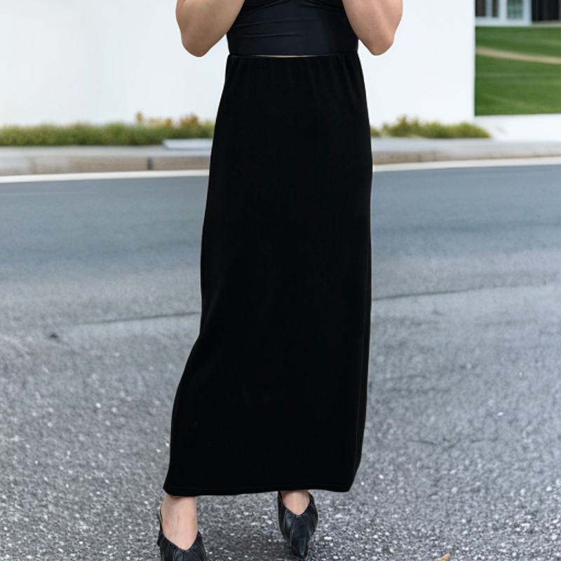 美丽定制极简显瘦金丝绒直筒裙160斤以内251163