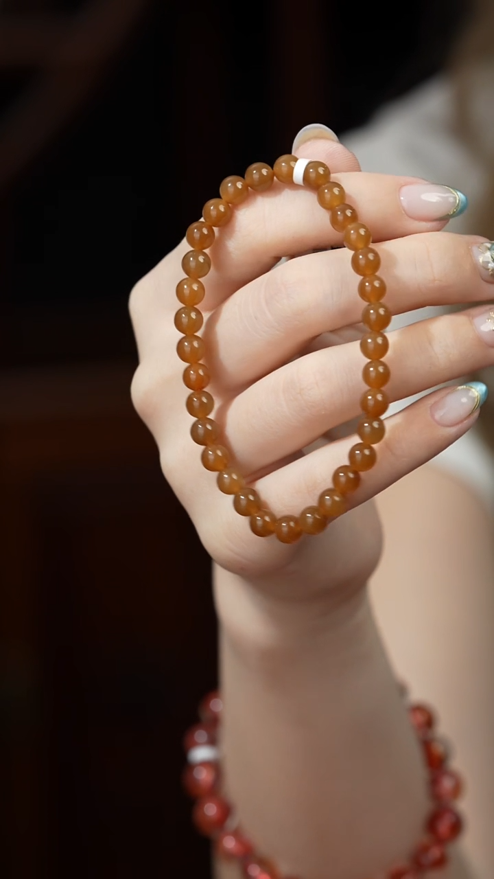 手串未镶嵌和田玉（糖玉）A13（多样性发一件）6mm+