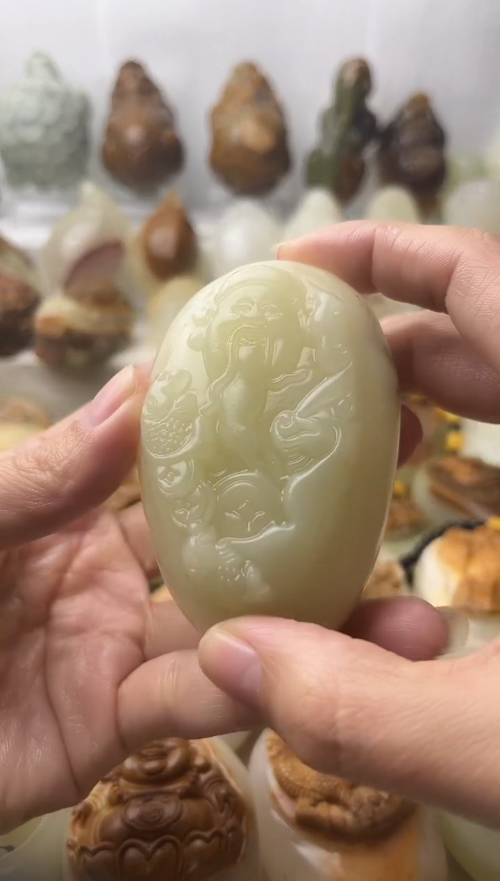 石材古青石棉纹正常不退换财神