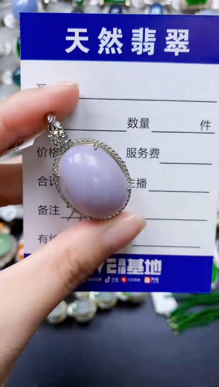 翡翠银S925镶嵌颈饰0371