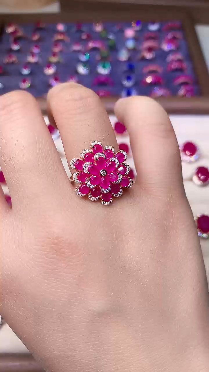 【闪购商品】红宝石戒指银S925镶嵌0000