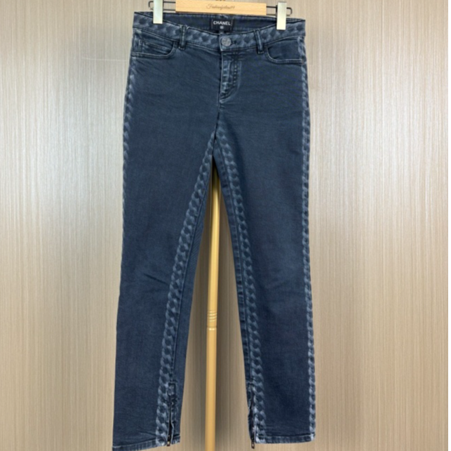 99新 Chanel/香奈儿 黑色麻花边牛仔裤 38 17254876
