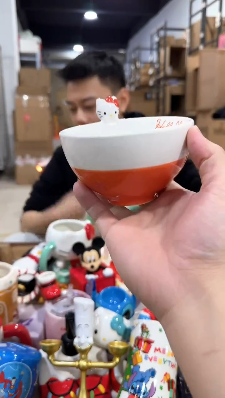 瓷片原盒kt猫公仔碗