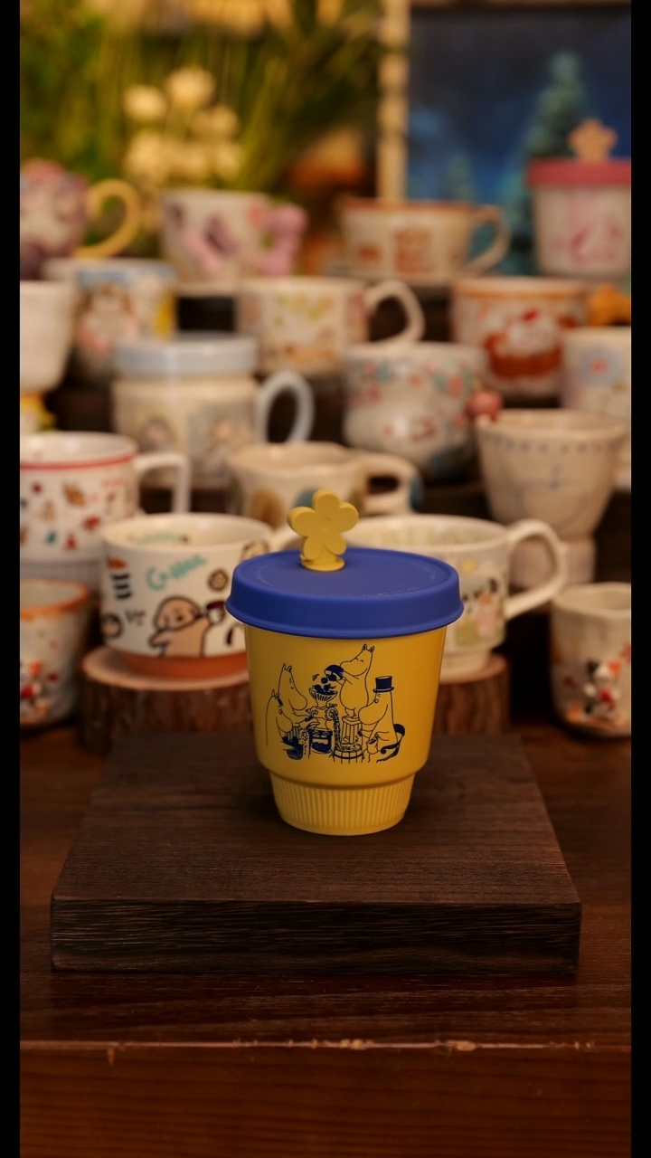 陶瓷手柄款姆明随行杯  80年纪念款  黄色