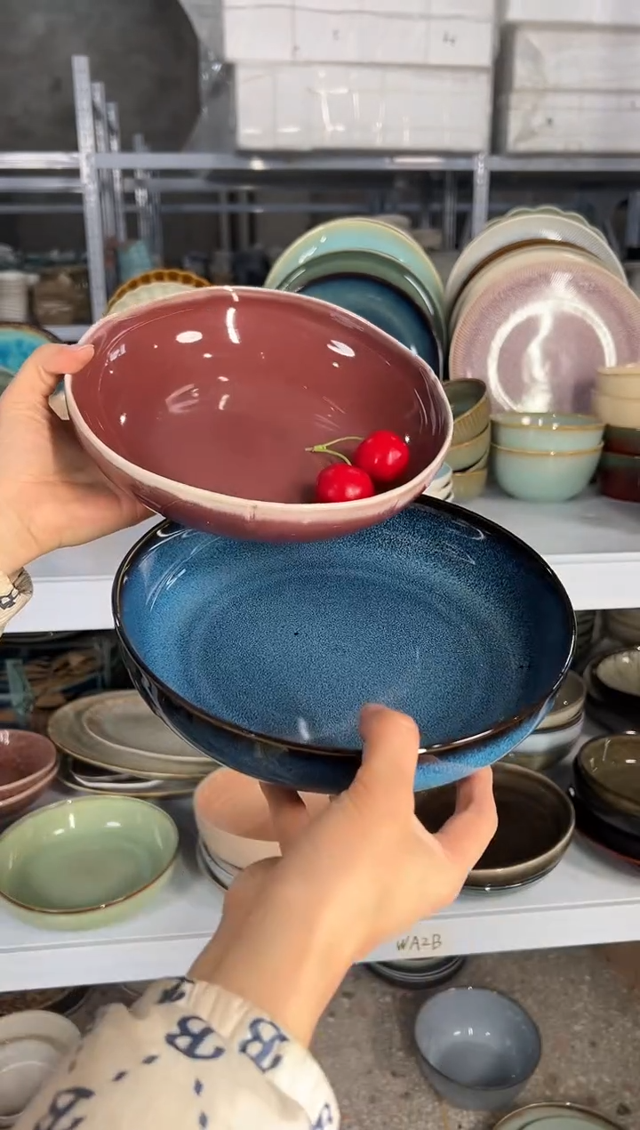 陶瓷外贸尾货瑕疵满20包邮X2 深盘组合