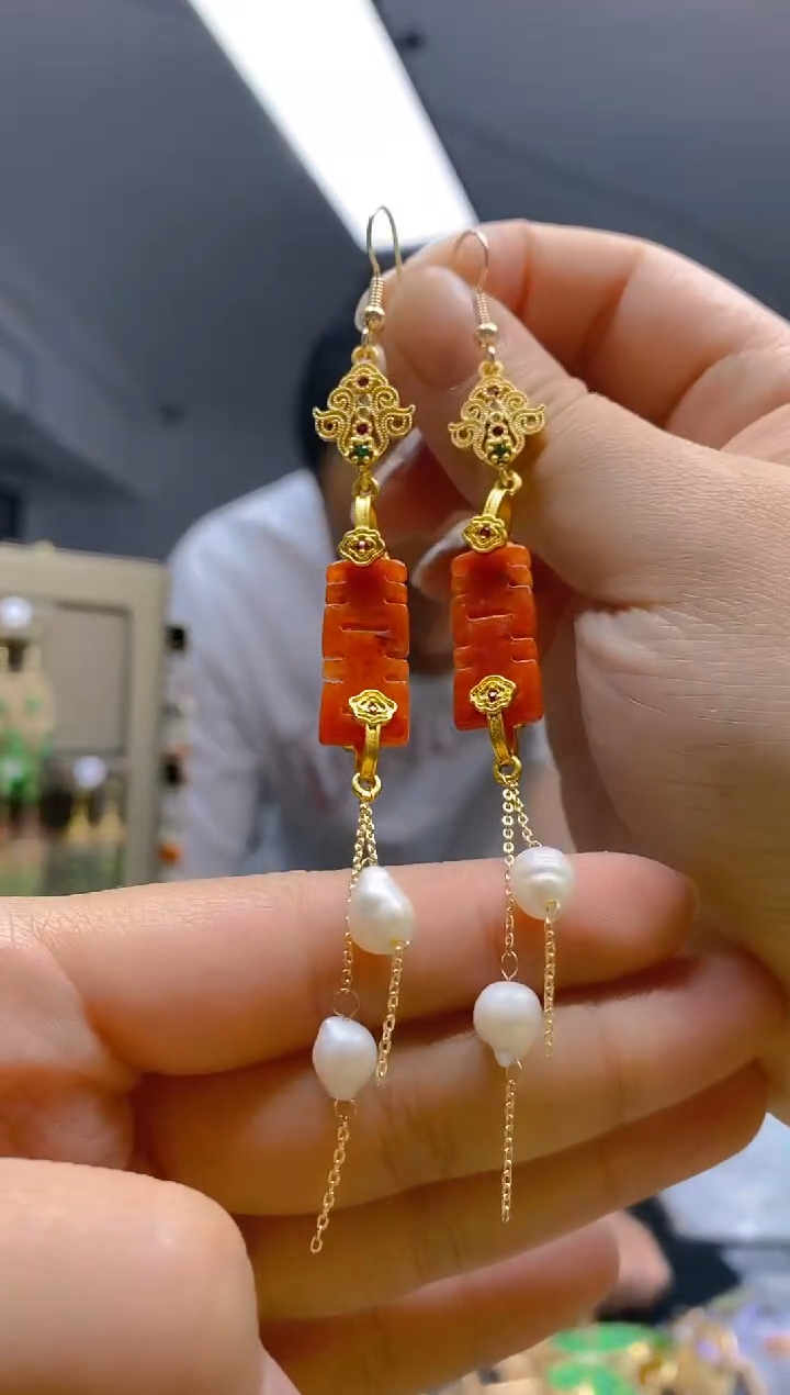 【闪购商品】翡翠耳饰合金056翡翠耳钩