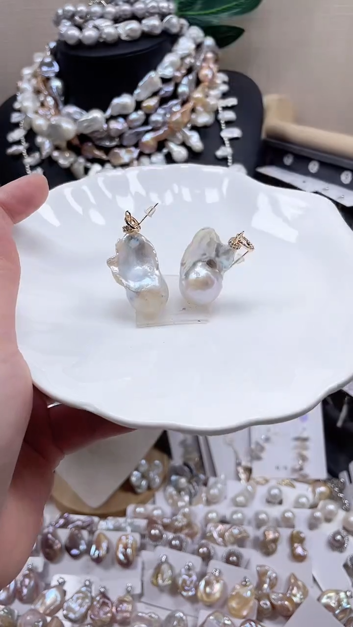 未镶嵌耳饰淡水珍珠【纯恬饰品】