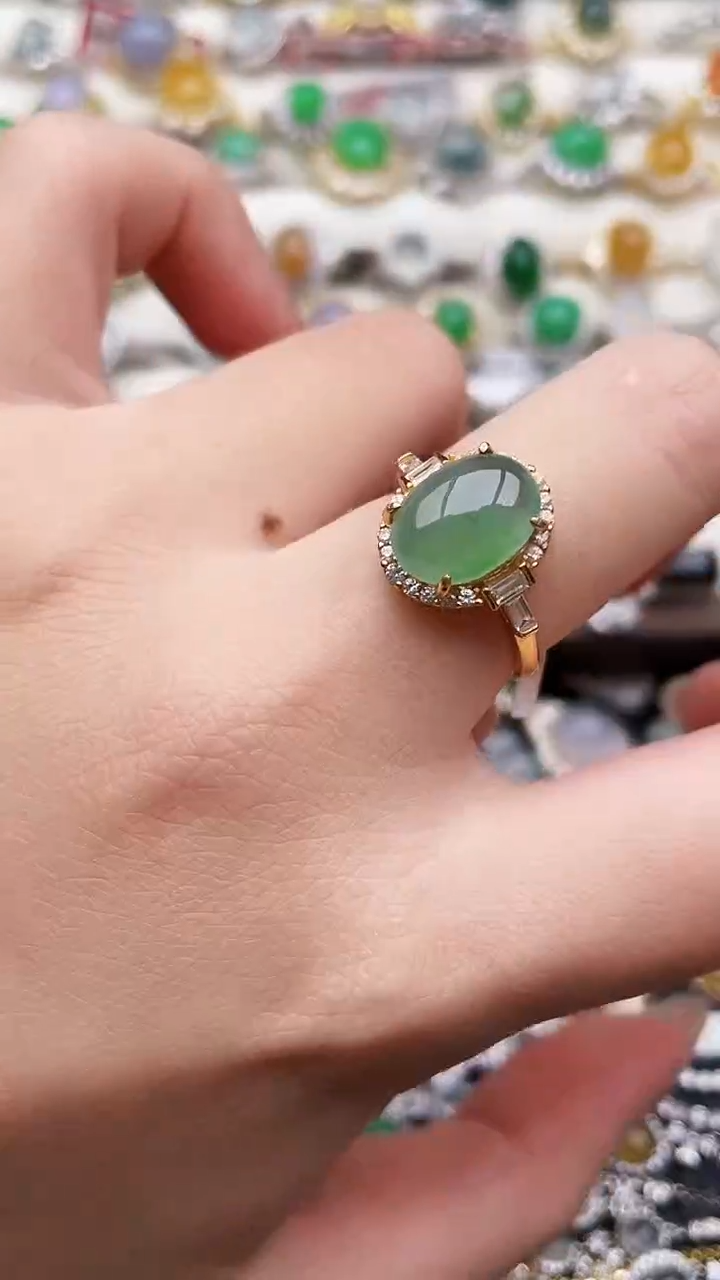 银S925镶嵌戒指翡翠185