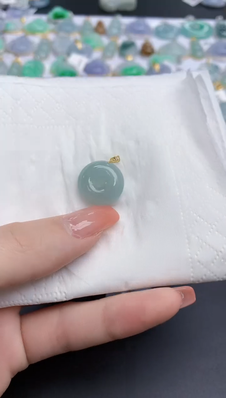 【闪购商品】翡翠颈饰18K金镶嵌天然缅甸翡翠A货