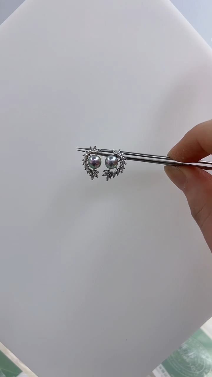 【闪购商品】银S925镶嵌海水珍珠DA耳钉@@ye373