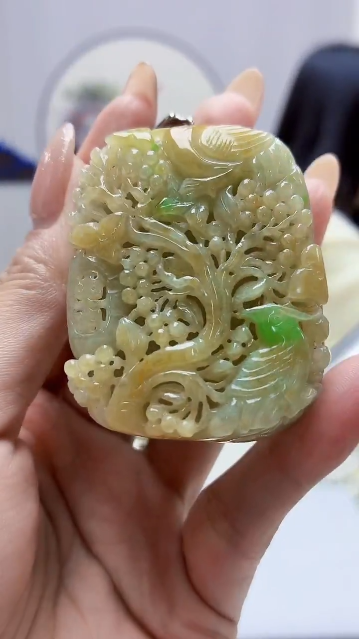 未镶嵌定制翡翠3495MM-毛货挂件78