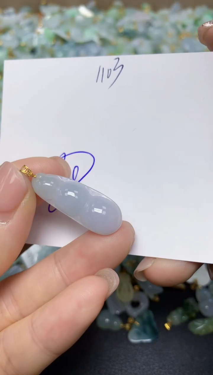 【闪购商品】翡翠挂件18K金镶嵌 天然翡翠A货