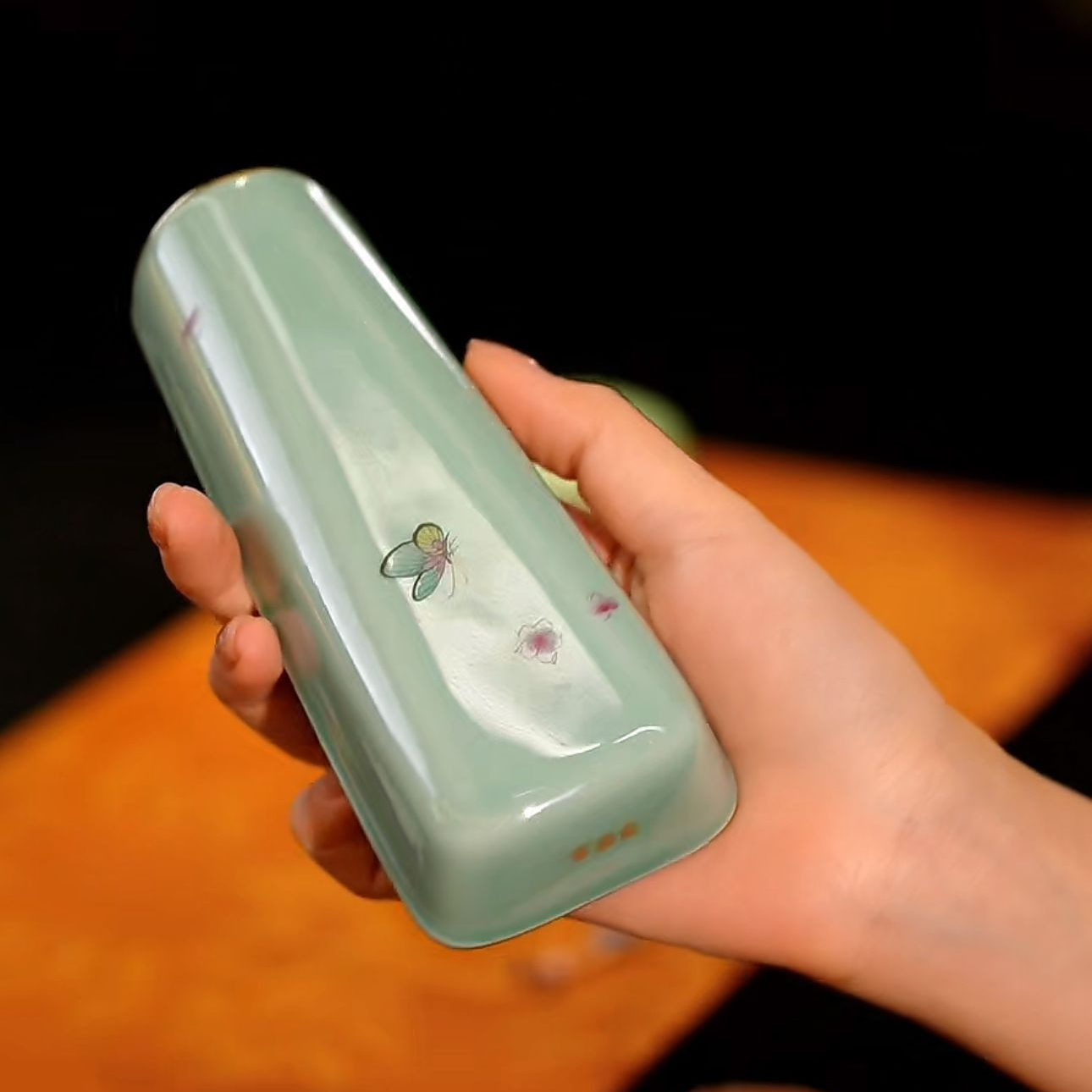 【悦生活】青绿-华隐堂-蝴蝶茶则（华隐S1144）