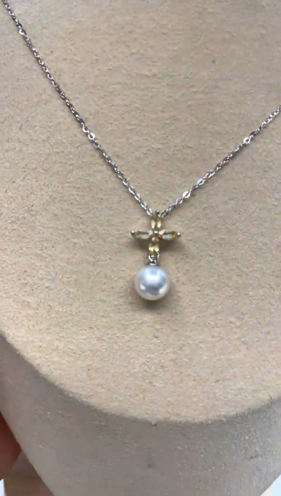 颈饰银S925镶嵌海水珍珠 